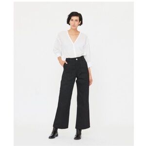 Esby Finch Cropped Wide Leg Black Pants 12